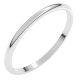 10K White Gold 1.5 mm Lightweight Half Round Band Size 6
