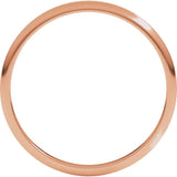 14K Rose Gold 1.5 mm Lightweight Half Round Band Size 7