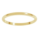 14K Yellow Gold 1.5 mm Lightweight Half Round Band Size 9