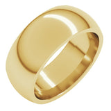 14K Yellow Gold 8 mm Comfort-Fit Half Round Band Size 6