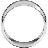 14K White Gold 10 mm Half Round Band Size 8