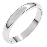 14K White Gold 3 mm Half Round Band Size 8