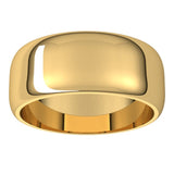 14K Yellow Gold 8 mm Half Round Band Size 11