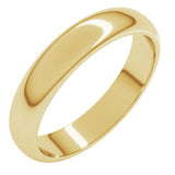 10K Yellow Gold 4 mm Half Round Band Size 7