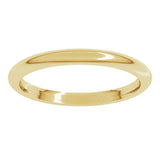 10K Yellow Gold 2 mm Comfort-Fit Half Round Band Size 9
