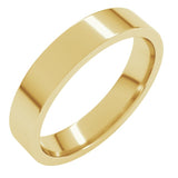 14K Yellow Gold 4 mm Lightweight Comfort-Fit Flat Band Size 8.5