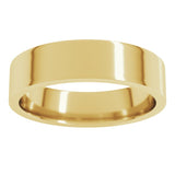 18K Yellow Gold 5 mm Lightweight Comfort-Fit Flat Band Size 8