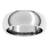 14K White Gold 7 mm Comfort-Fit Half Round Band Size 6