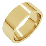 14K Yellow Gold 7 mm Lightweight Comfort-Fit Flat Band Size 8