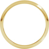 10K Yellow Gold 2 mm Half Round Band Size 2