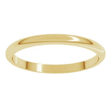 10K Yellow Gold 2 mm Half Round Band Size 2