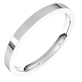 10K White Gold 2 mm Flat Comfort Fit Light Band Size 10