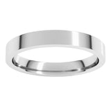 14K White Gold 3 mm Flat Comfort Fit Light Band Size 6