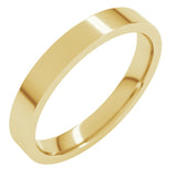 14K Yellow Gold 3 mm Flat Comfort Fit Light Band Size 7.5