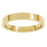 14K Yellow Gold 3 mm Lightweight Comfort-Fit Flat Band Size 9