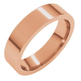 10K Rose Gold 5 mm Comfort-Fit Flat Band Size 16