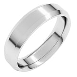 18K White Gold 5 mm Beveled-Edge Comfort-Fit Flat Band Size 8.5