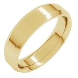 10K Yellow Gold 5 mm Beveled-Edge Comfort-Fit Flat Band Size 9.5