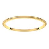 10K Yellow Gold 1 mm Lightweight Half Round Band Size 12.5