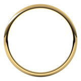 14K Yellow Gold 1 mm Lightweight Half Round Band Size 9