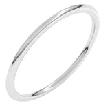 Platinum 1 mm Lightweight Comfort-Fit Half Round Band Size 6