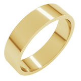 14K Yellow Gold 5 mm Flat Band Size 6.5