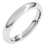 Platinum 3 mm Comfort-Fit Half Round Band Size 6.5