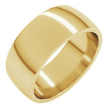 10K Yellow Gold 8 mm Lightweight Comfort-Fit Half Round Band Size 12