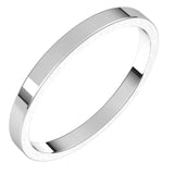 14K White Gold 2 mm Flat Band Size 9