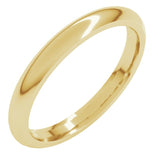 18K Yellow Gold 2.5 mm Comfort-Fit Half Round Band Size 7
