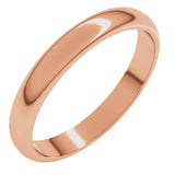 14K Rose Gold 3 mm Half Round Band Size 5.5