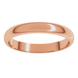 14K Rose Gold 3 mm Half Round Band Size 5.5