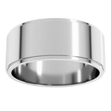 10K White Gold 8 mm Stepped-Edge Flat Band Size 10.5