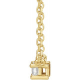 14K Yellow Gold 1/8 CT Natural Diamond Solitaire 18" Necklace