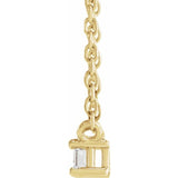 14K Yellow Gold .07 CT Natural Diamond Solitaire 18" Necklace