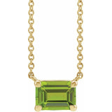 14K Yellow Gold Natural Peridot 18" Necklace