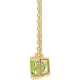 14K Yellow Gold Natural Peridot 18" Necklace