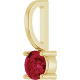 14K Yellow Gold Imitation Ruby Solitaire Charm/Pendant