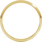 10K Yellow Gold 2 mm Lightweight Half Round Band Size 3