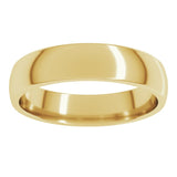 14K Yellow Gold 4.5 mm Lightweight Comfort-Fit Half Round Band Size 7.5