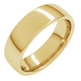 10K Yellow Gold 6 mm Comfort-Fit European-Style Band Size 10