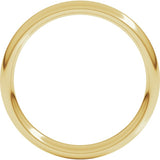 14K Yellow Gold 3 mm Comfort-Fit European-Style Band Size 5