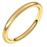 18K Yellow Gold 2 mm Comfort-Fit European-Style Band Size 7