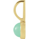 14K Yellow Gold Natural Chrysoprase Charm/Pendant