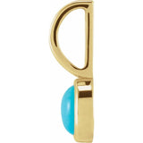 14K Yellow Gold Natural Turquoise Charm/Pendant