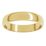 14K Yellow Gold 4 mm Lightweight Half Round Band Size 9.5