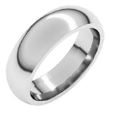 14K White Gold 6 mm Comfort-Fit Half Round Band Size 7.5