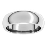 14K White Gold 6 mm Comfort-Fit Half Round Band Size 7.5