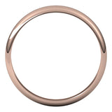 10K Rose Gold 3.5 mm Half Round Band Size 11