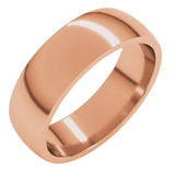 14K Rose Gold 6 mm Lightweight Comfort-Fit Half Round Band Size 11